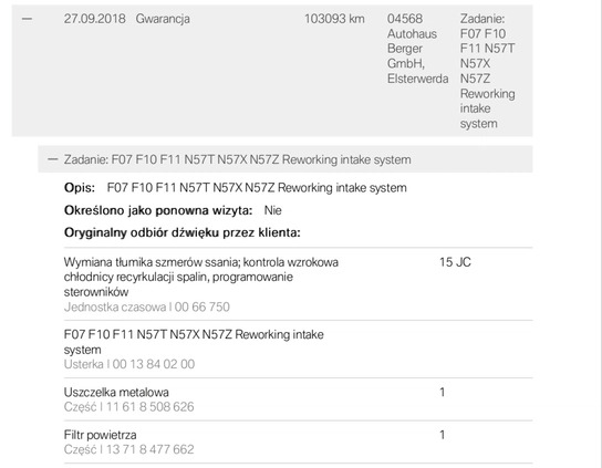 BMW Seria 5 cena 83000 przebieg: 135000, rok produkcji 2013 z Bobolice małe 742